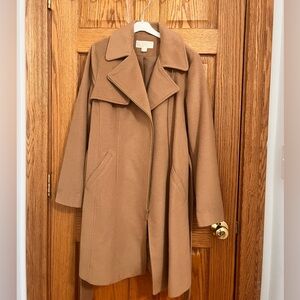 Michael Kors Wool Blend Coat in Dark Camel